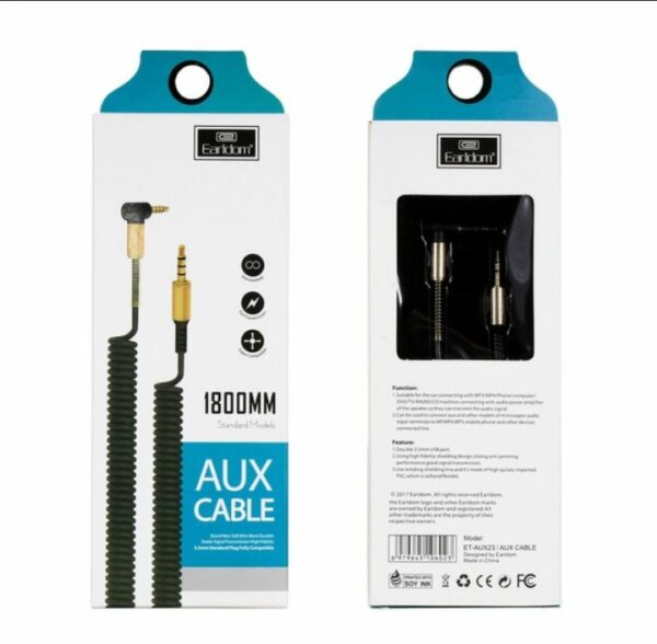 کابل AUX اورجینال برند Earldom فنری سر کج مدل ET-23 - Image 4